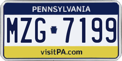 PA license plate MZG7199