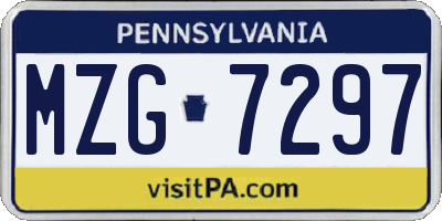 PA license plate MZG7297