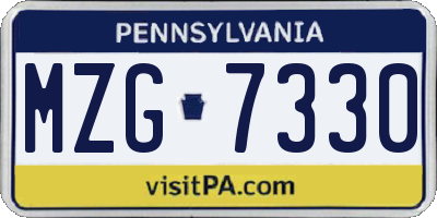 PA license plate MZG7330