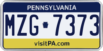 PA license plate MZG7373