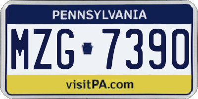 PA license plate MZG7390