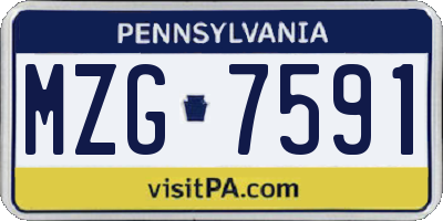 PA license plate MZG7591