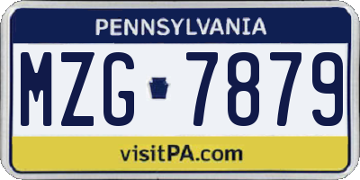 PA license plate MZG7879