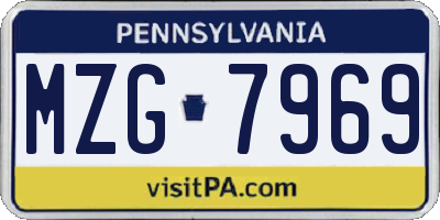 PA license plate MZG7969