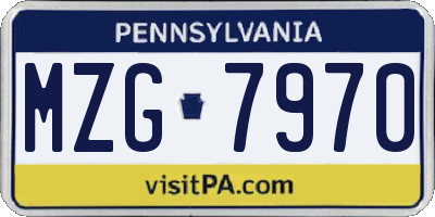 PA license plate MZG7970