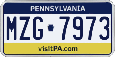 PA license plate MZG7973