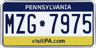PA license plate MZG7975