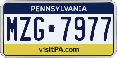 PA license plate MZG7977