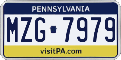 PA license plate MZG7979