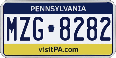 PA license plate MZG8282