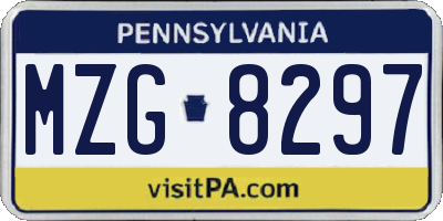 PA license plate MZG8297