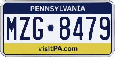 PA license plate MZG8479