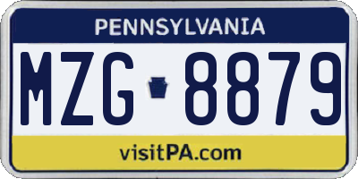 PA license plate MZG8879