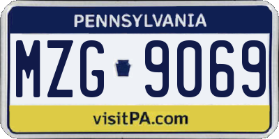 PA license plate MZG9069