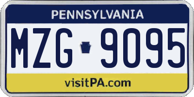 PA license plate MZG9095