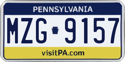 PA license plate MZG9157