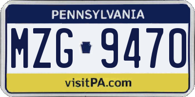 PA license plate MZG9470
