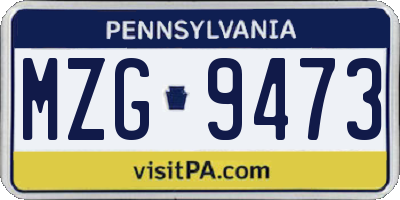 PA license plate MZG9473