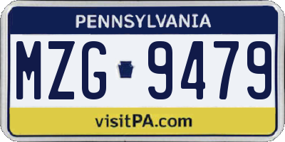 PA license plate MZG9479