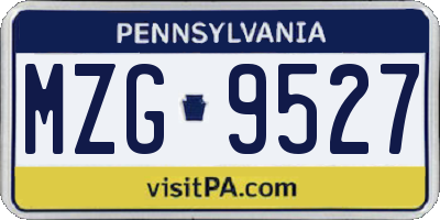 PA license plate MZG9527