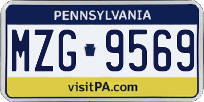 PA license plate MZG9569