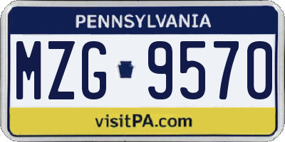 PA license plate MZG9570