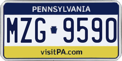 PA license plate MZG9590