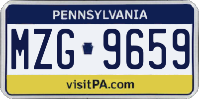 PA license plate MZG9659