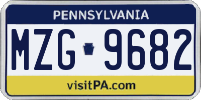 PA license plate MZG9682