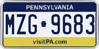 PA license plate MZG9683