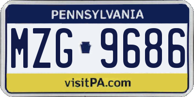 PA license plate MZG9686