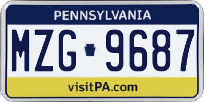 PA license plate MZG9687