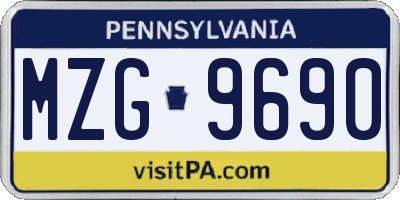 PA license plate MZG9690