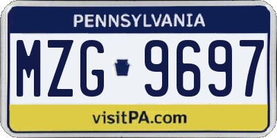 PA license plate MZG9697