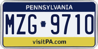 PA license plate MZG9710
