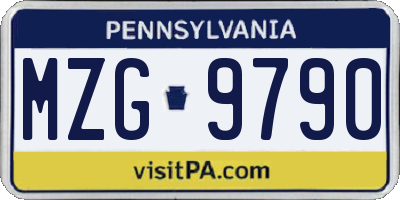 PA license plate MZG9790