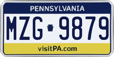 PA license plate MZG9879