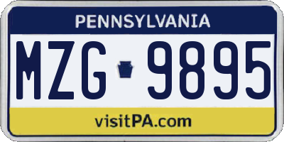 PA license plate MZG9895