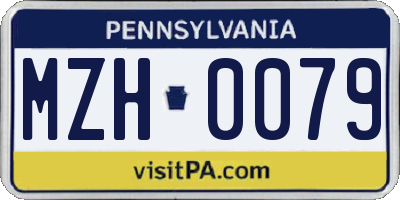 PA license plate MZH0079