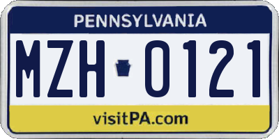 PA license plate MZH0121