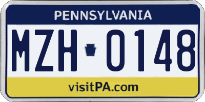PA license plate MZH0148