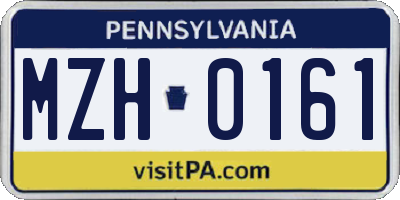 PA license plate MZH0161