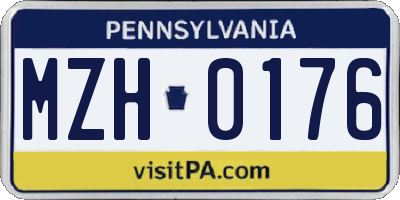 PA license plate MZH0176