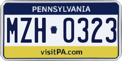 PA license plate MZH0323
