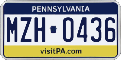 PA license plate MZH0436