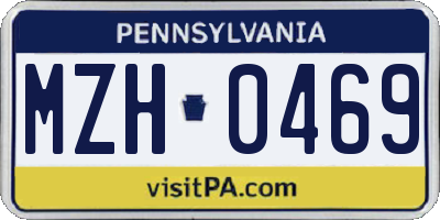 PA license plate MZH0469