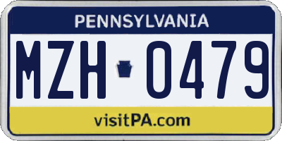 PA license plate MZH0479