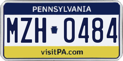 PA license plate MZH0484