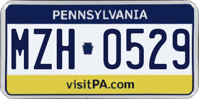 PA license plate MZH0529