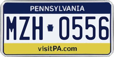 PA license plate MZH0556